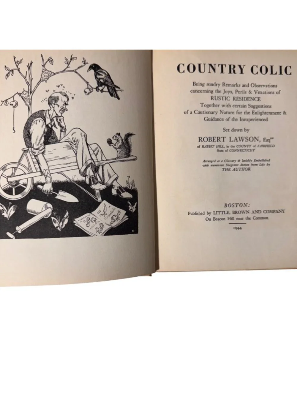 Country Colic Weeders Digest Robert Lawson Stated 1st Ed 1944 HC DJ Illustrated